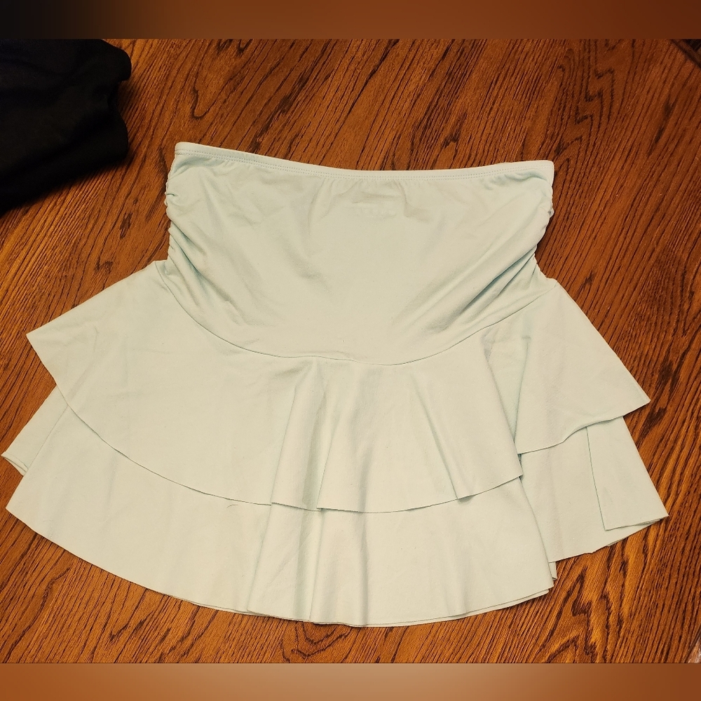 Elegant Light Blue Layered Skirt Size L